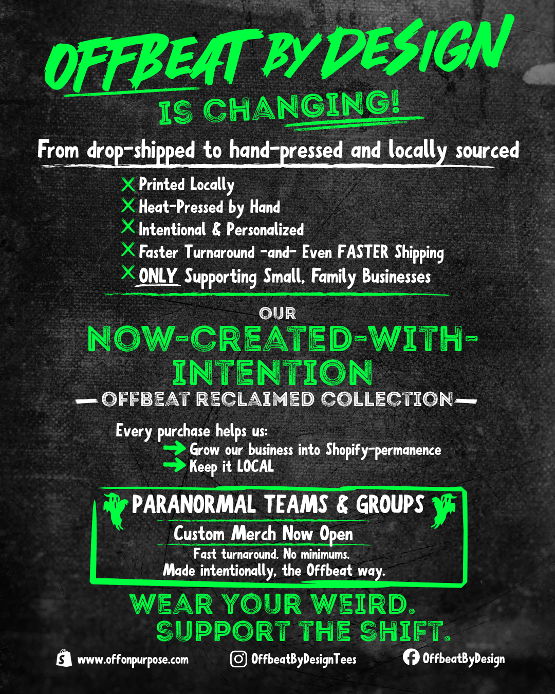 OFFBEAT BY DESIGN IS CHANGING!