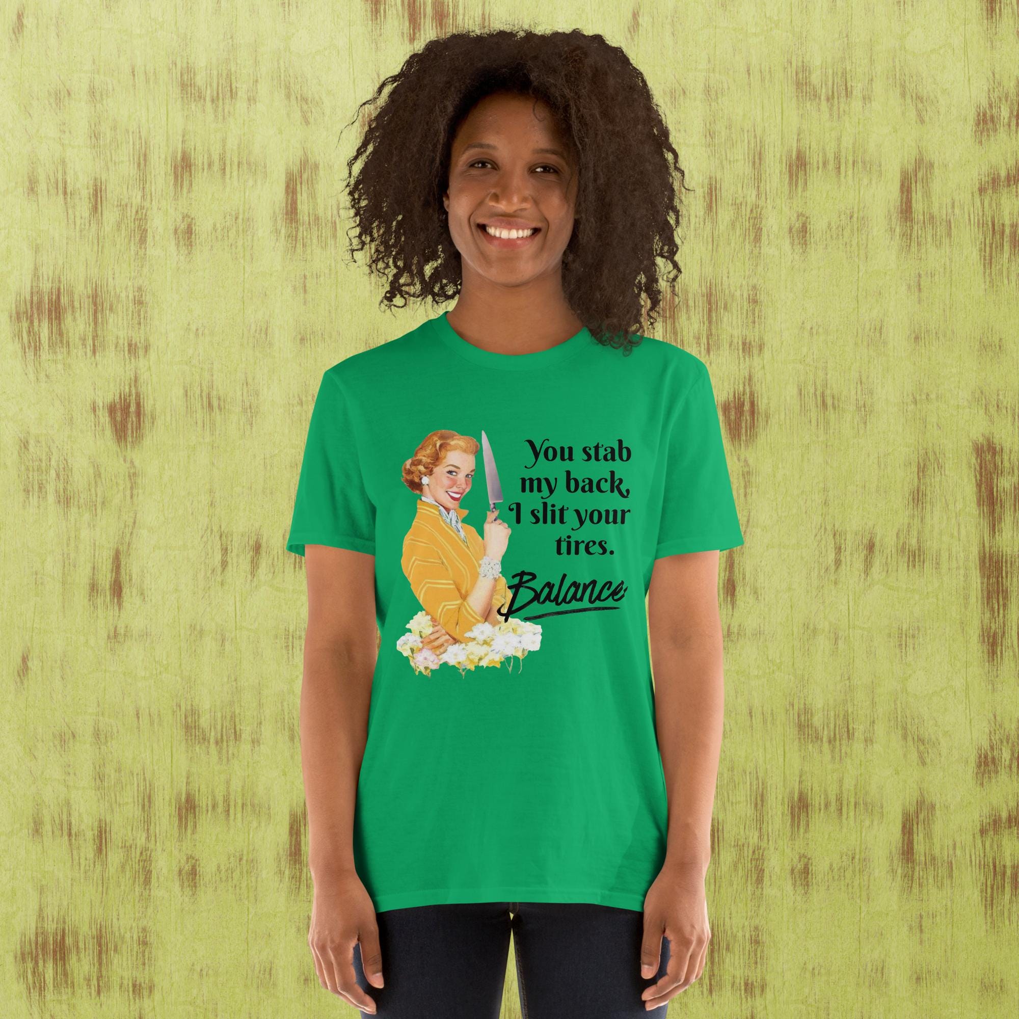 Vintage "Stab My Back?" Graphic Tee: Funny Sarcastic Humor