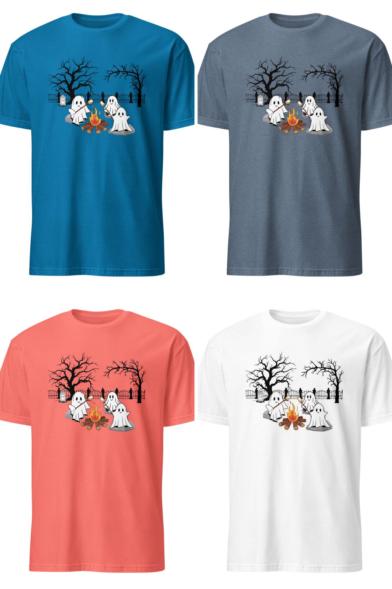 Ghost Campfire and Marshmallows, cute ghost tee