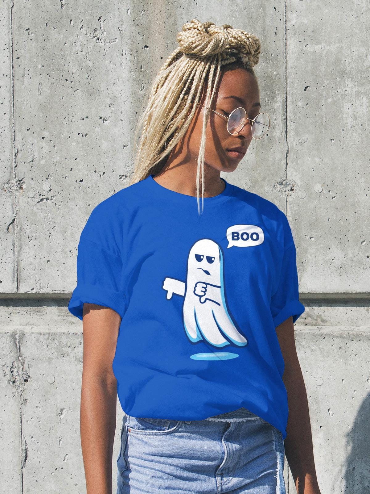 BOO funny grumpy ghost tee
