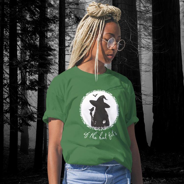 If The Hat Fits witchy shirt, trendy spooky designs