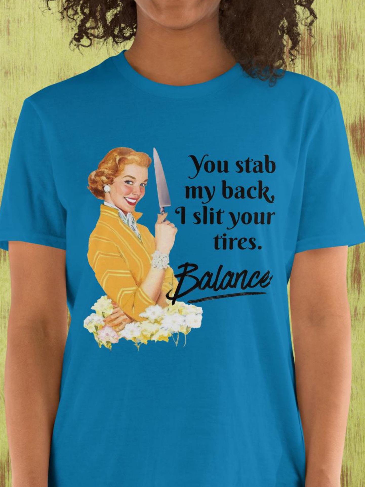 Vintage "Stab My Back?" Graphic Tee: Funny Sarcastic Humor
