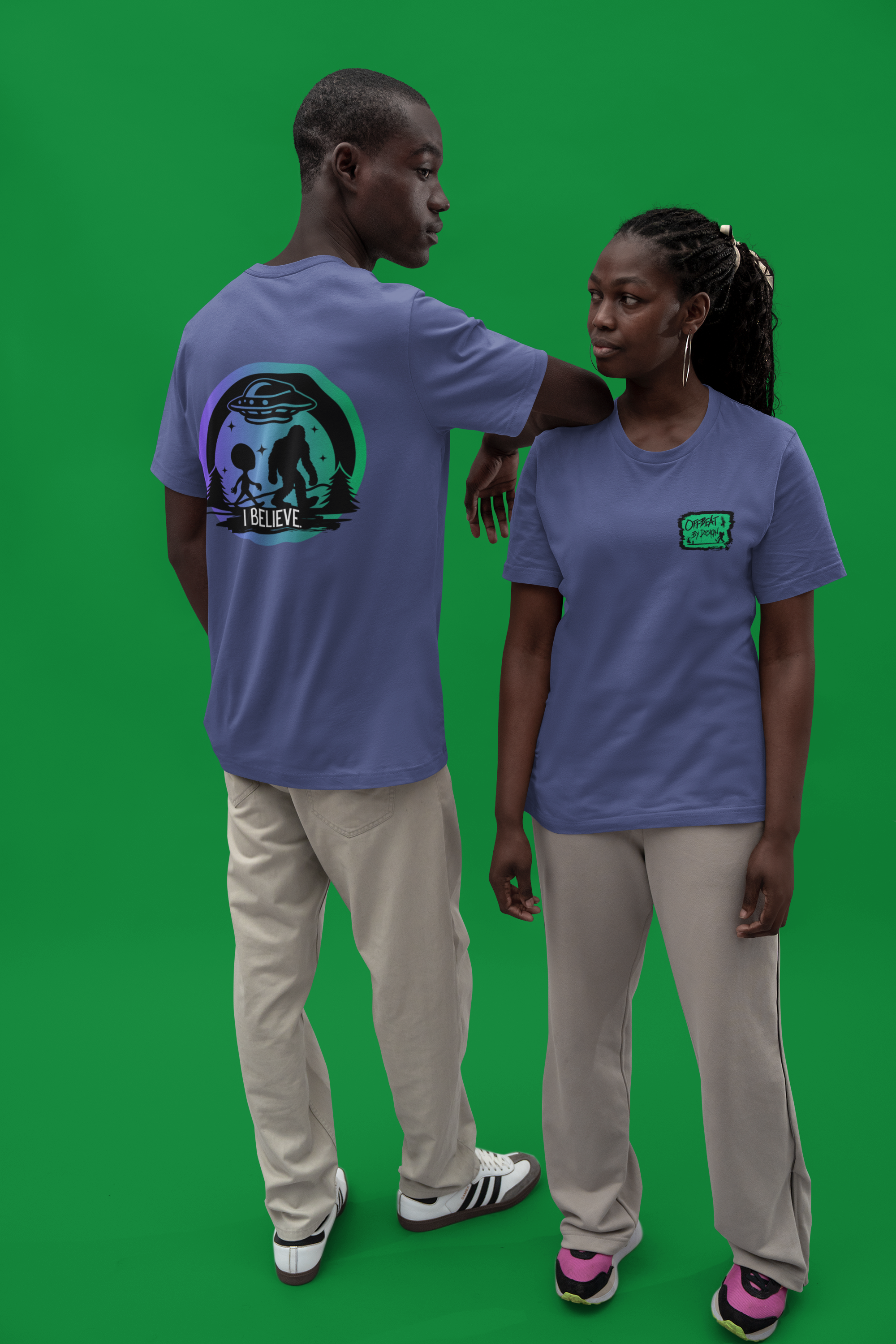 Offbeat By Design BELIEVE UFO sasquatch t-shirt
