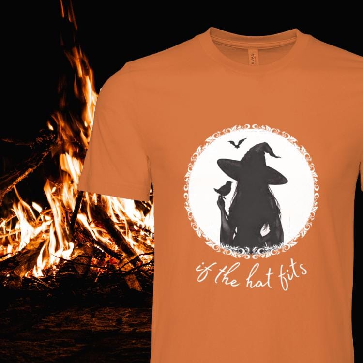 If The Hat Fits witchy shirt, trendy spooky designs