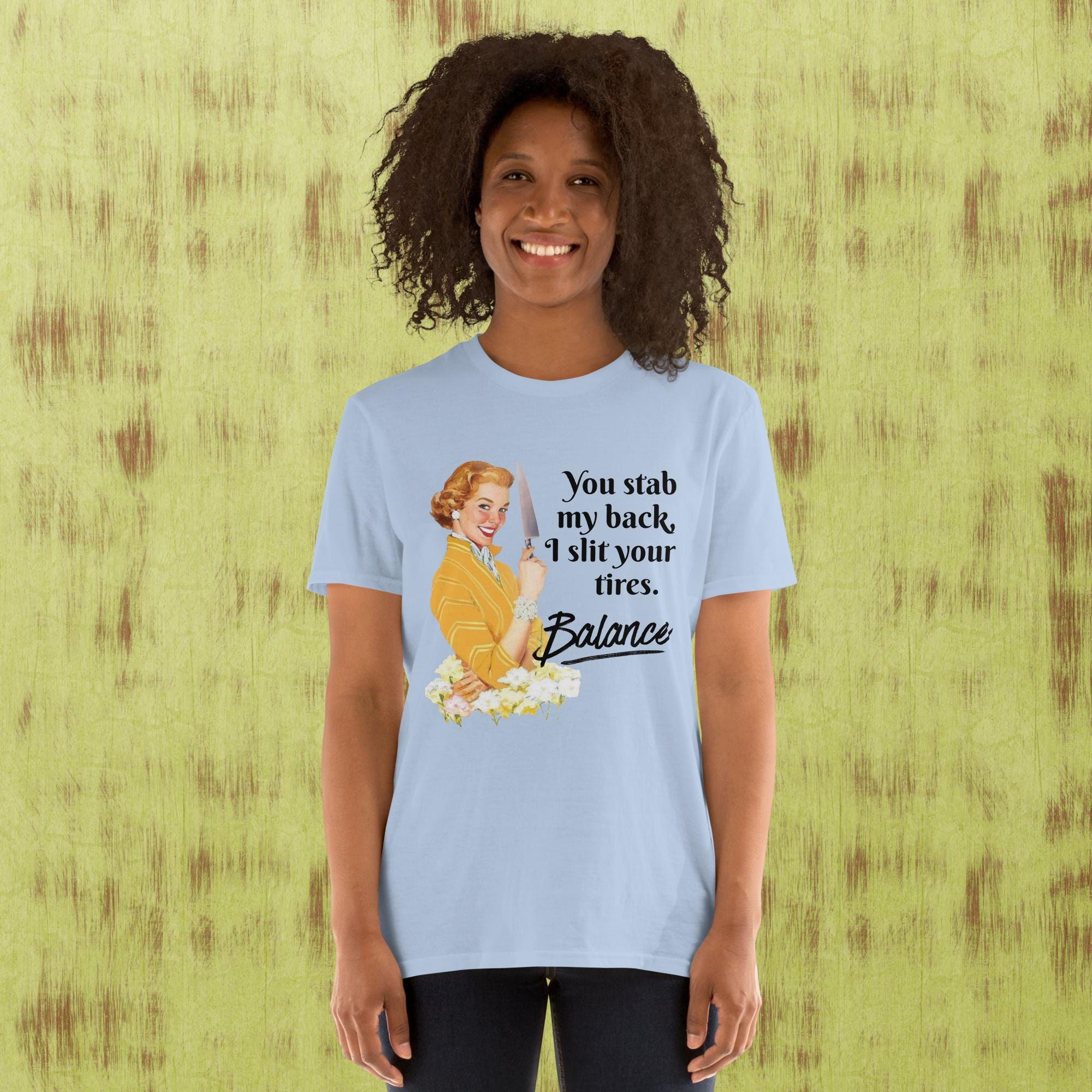 Vintage "Stab My Back?" Graphic Tee: Funny Sarcastic Humor