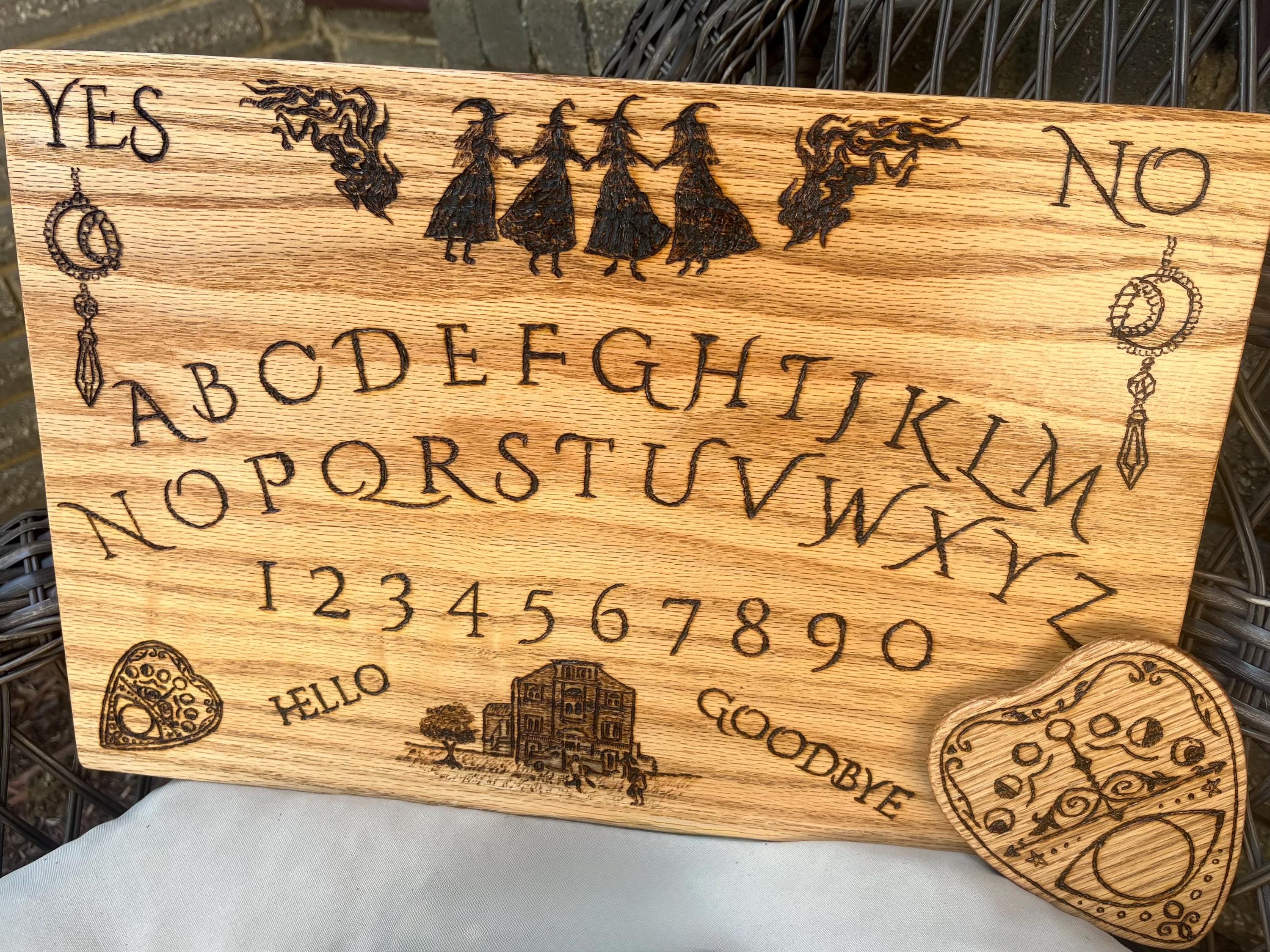 Hardwood Spirit Communication Board, Divination Tools, Handmade Handcrafted Ouija Board