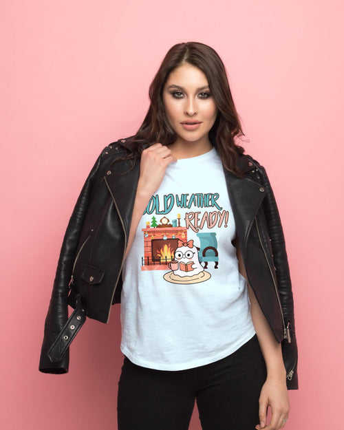 Cold Weather Ready Ghostie Tee, Bella Canvas 100% cotton, long and short sleeve