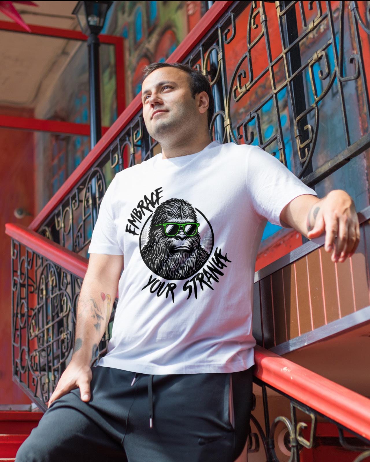 Embrace Your Strange Bigfoot funny hoodie and tee, cryptids and cryptozoology clothing, bella canvas