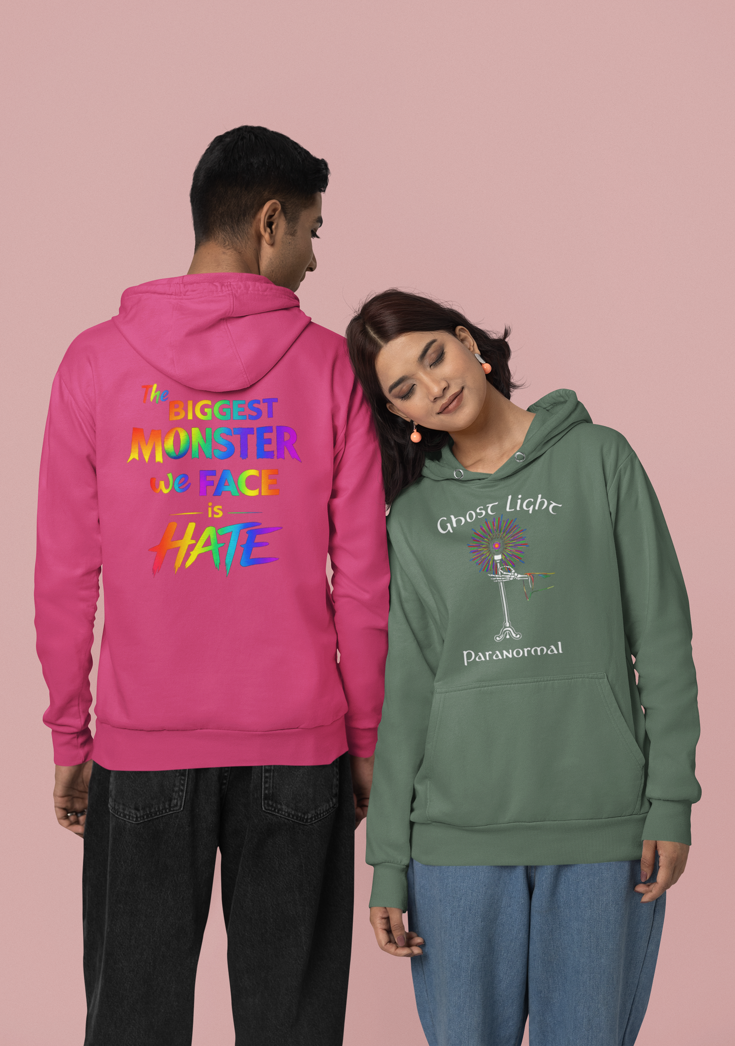 Ghost Light Paranormal Pride Hoodie Large Front Logo